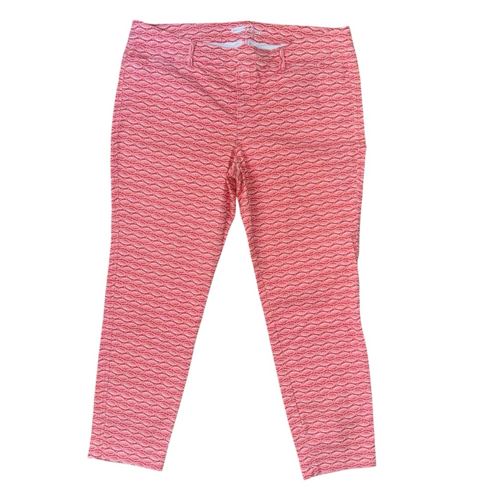 Old Navy‎ Pixie Ankle Pants Red Geometric Print Size 12 Regular